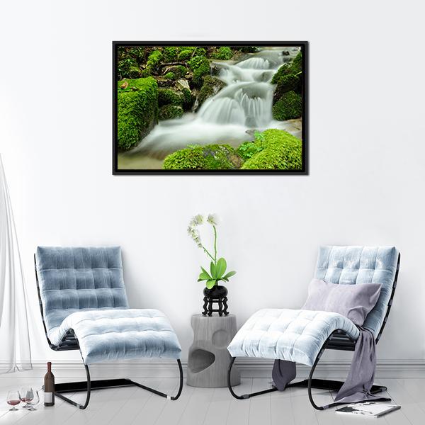 Stream Of Water Canvas Wall Art-3 Horizontal-Gallery Wrap-25" x 16"-Tiaracle