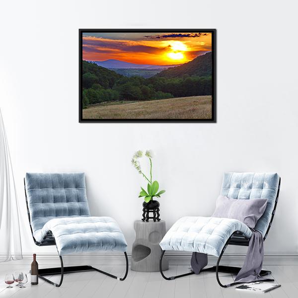 Beauty Of Sunset Panoramic Canvas Wall Art-1 Piece-36" x 12"-Tiaracle