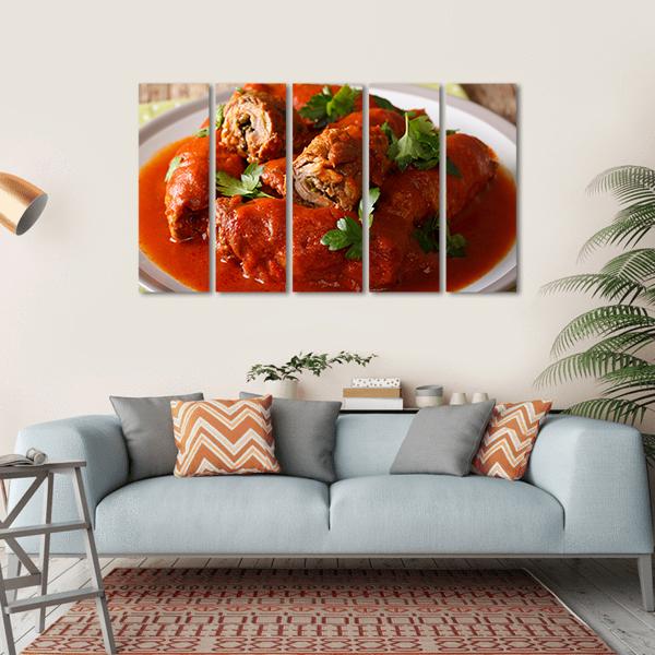 Beef Roll Stuffed Canvas Wall Art-5 Horizontal-Gallery Wrap-22" x 12"-Tiaracle