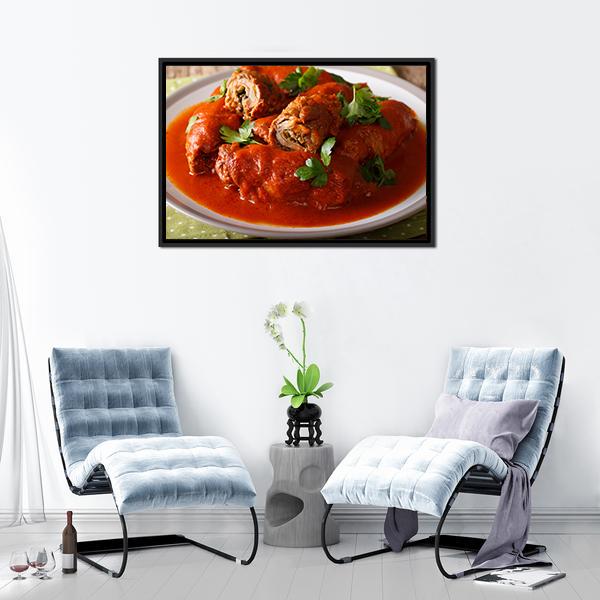 Beef Roll Stuffed Canvas Wall Art-5 Horizontal-Gallery Wrap-22" x 12"-Tiaracle