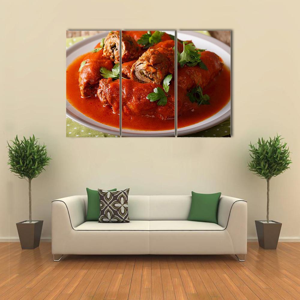 Beef Roll Stuffed Canvas Wall Art-3 Horizontal-Gallery Wrap-37" x 24"-Tiaracle