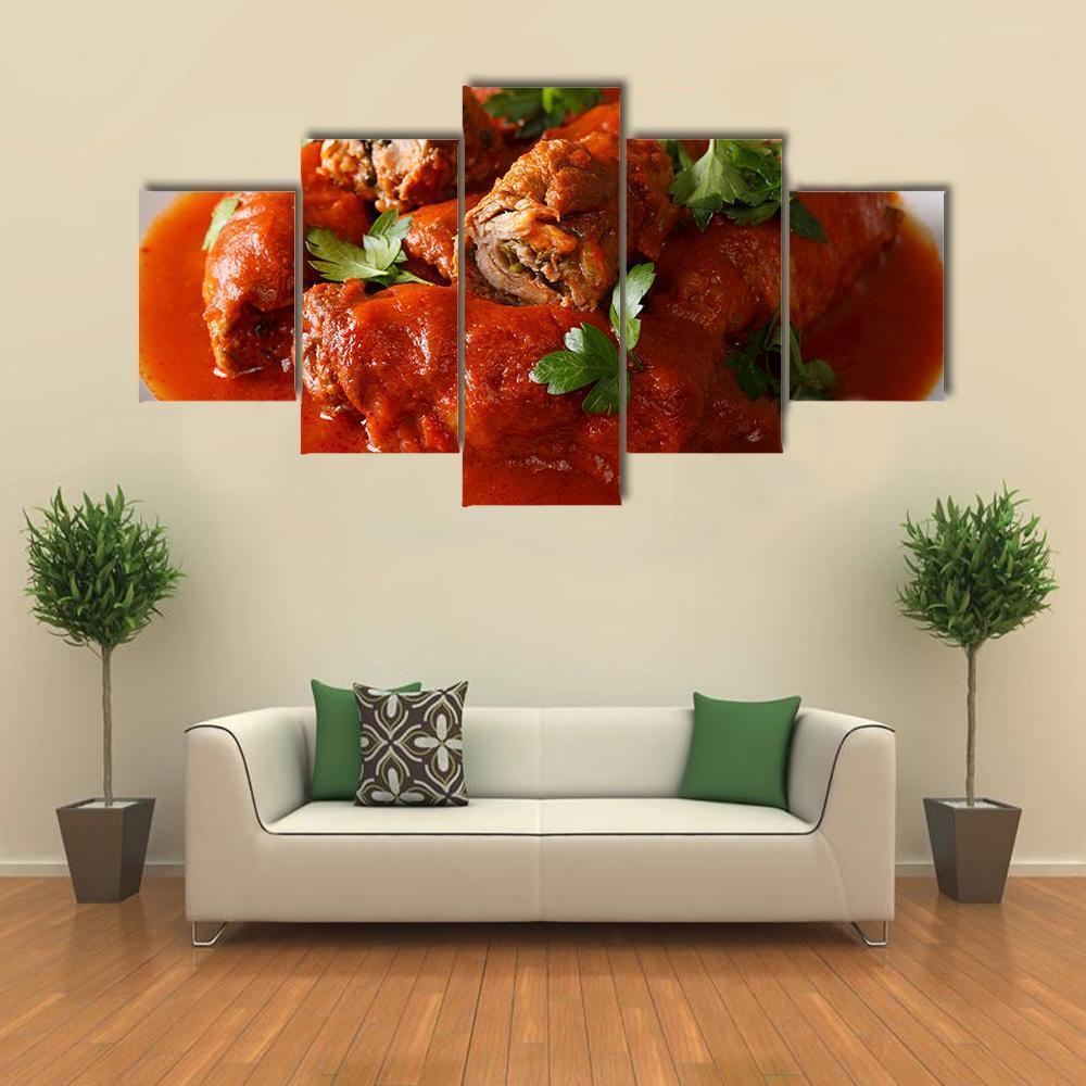 Beef Roll Stuffed Canvas Wall Art-5 Star-Gallery Wrap-62" x 32"-Tiaracle