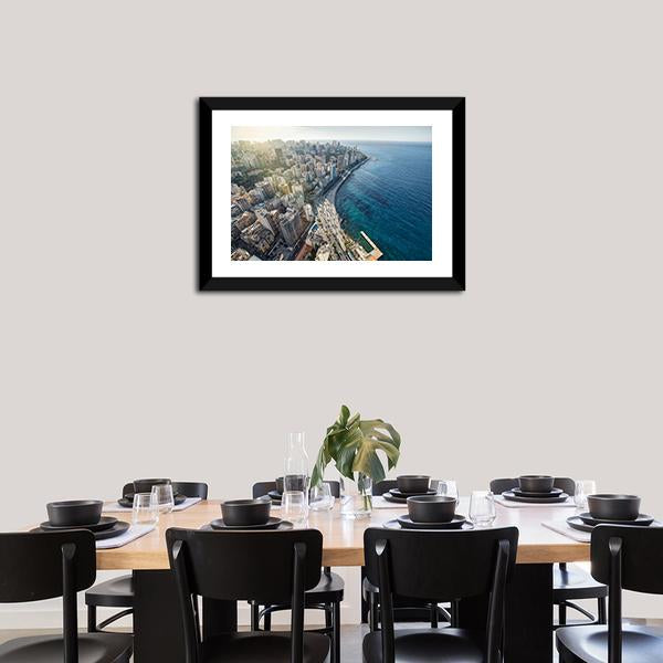 Beirut Cityscape Canvas Wall Art-3 Horizontal-Gallery Wrap-25" x 16"-Tiaracle