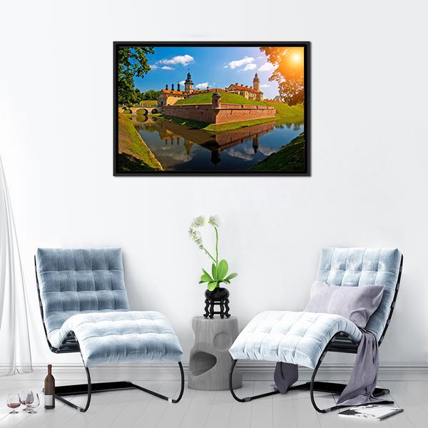 Belarus Castle Canvas Wall Art-5 Horizontal-Gallery Wrap-22" x 12"-Tiaracle