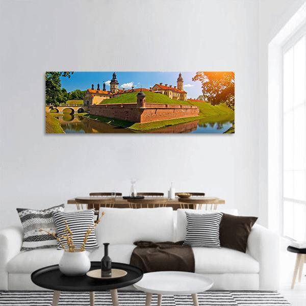 Belarus Castle Panoramic Canvas Wall Art-1 Piece-36" x 12"-Tiaracle