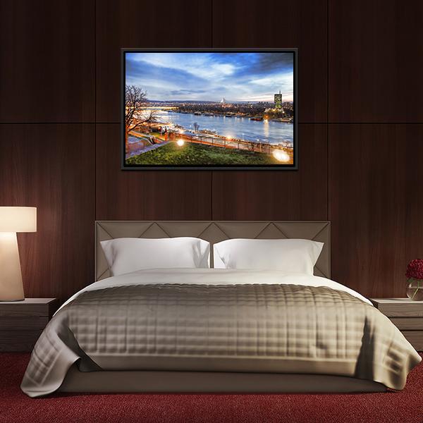 Belgrade City Serbia Panoramic Canvas Wall Art-1 Piece-36" x 12"-Tiaracle