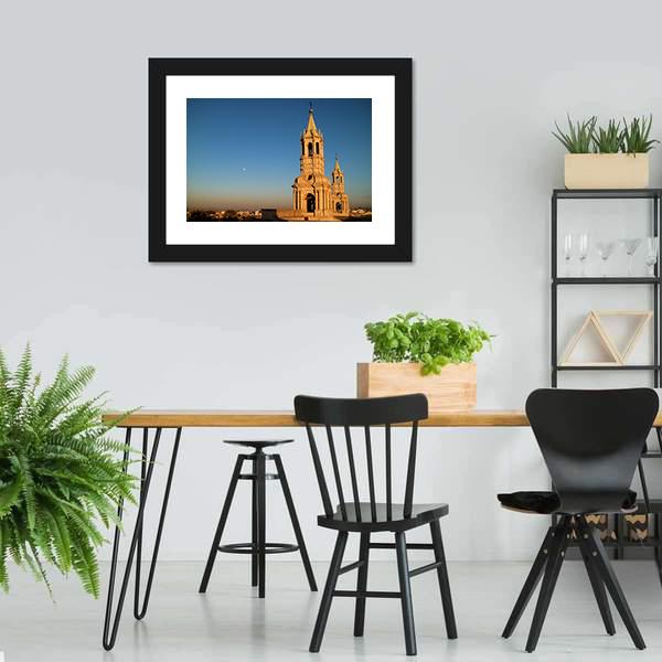 Bell Tower In Arequipa Canvas Wall Art-3 Horizontal-Gallery Wrap-25" x 16"-Tiaracle