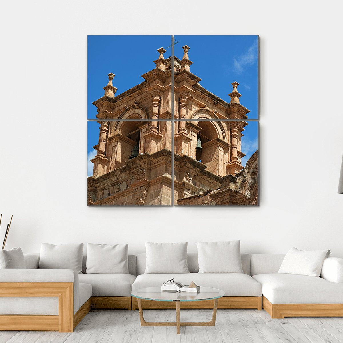 Bell Tower Of Puno Canvas Wall Art-4 Square-Gallery Wrap-17" x 17"-Tiaracle