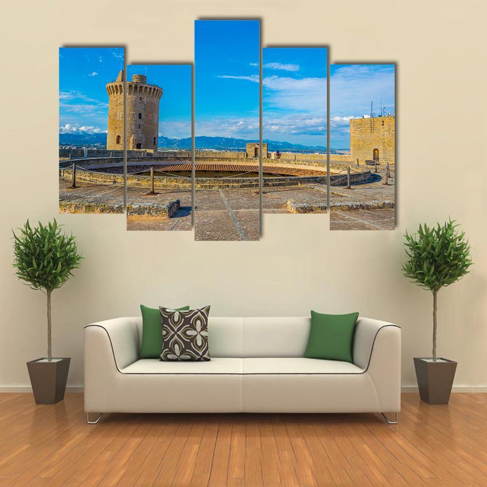 Bellver Castle Spain Canvas Wall Art-5 Pop-Gallery Wrap-47" x 32"-Tiaracle