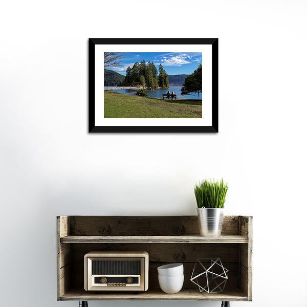 Pier Of Deep Cove Canada Canvas Wall Art-1 Piece-Framed Print-20" x 16"-Tiaracle