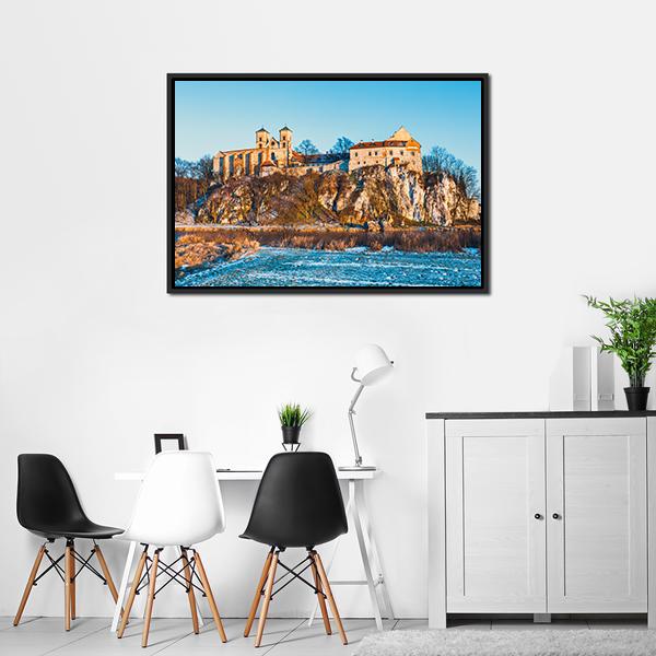 Benedictine Monastery In Tyniec Canvas Wall Art-3 Horizontal-Gallery Wrap-25" x 16"-Tiaracle