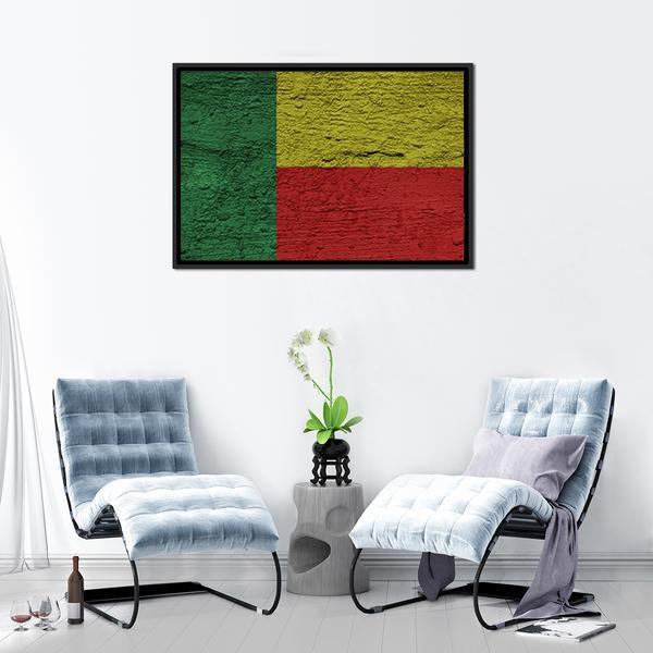 Benin Flag Canvas Wall Art-3 Horizontal-Gallery Wrap-25" x 16"-Tiaracle