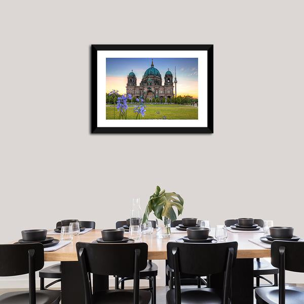 Berlin Cathedral At Sunrise Canvas Wall Art-3 Horizontal-Gallery Wrap-25" x 16"-Tiaracle