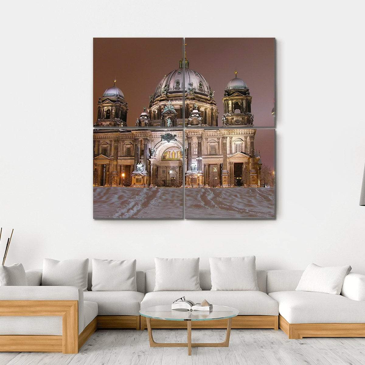 Berlin Cathedral In Winter Canvas Wall Art-4 Square-Gallery Wrap-17" x 17"-Tiaracle