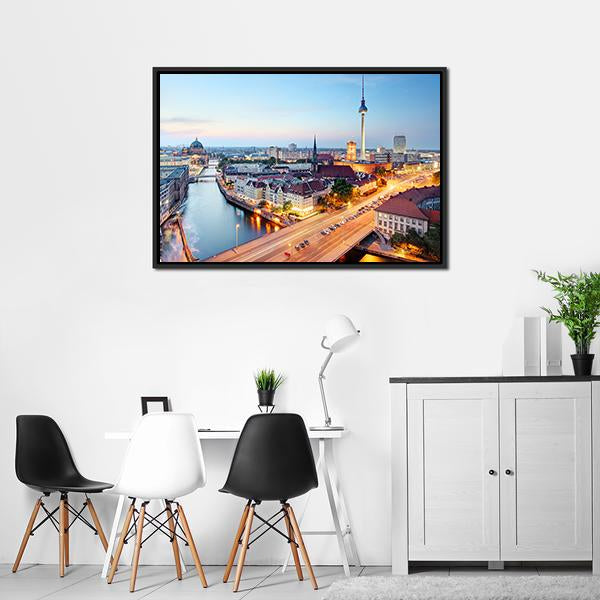 Berlin Skyline Canvas Wall Art-5 Horizontal-Gallery Wrap-22" x 12"-Tiaracle