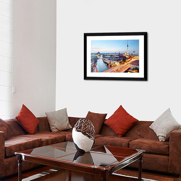 Berlin Skyline Canvas Wall Art-5 Horizontal-Gallery Wrap-22" x 12"-Tiaracle