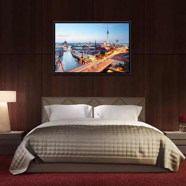 Berlin Skyline Canvas Wall Art-3 Horizontal-Gallery Wrap-25" x 16"-Tiaracle