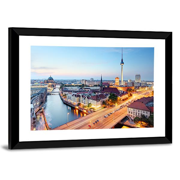 Berlin Skyline Canvas Wall Art-3 Horizontal-Gallery Wrap-25" x 16"-Tiaracle