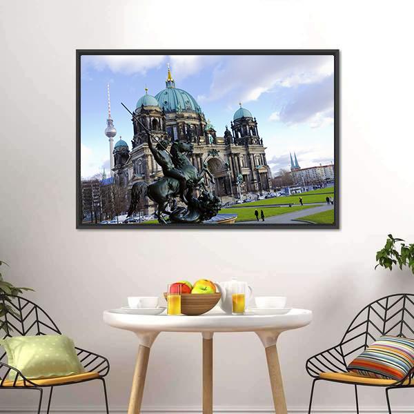 Berliner Dom Canvas Wall Art-3 Horizontal-Gallery Wrap-25" x 16"-Tiaracle