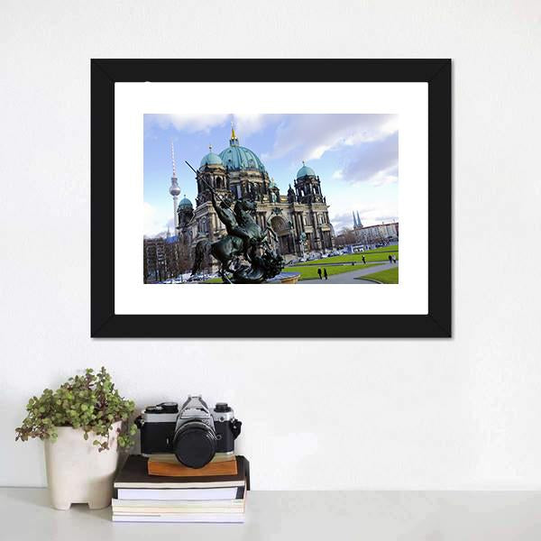 Berliner Dom Canvas Wall Art-1 Piece-Framed Print-20" x 16"-Tiaracle