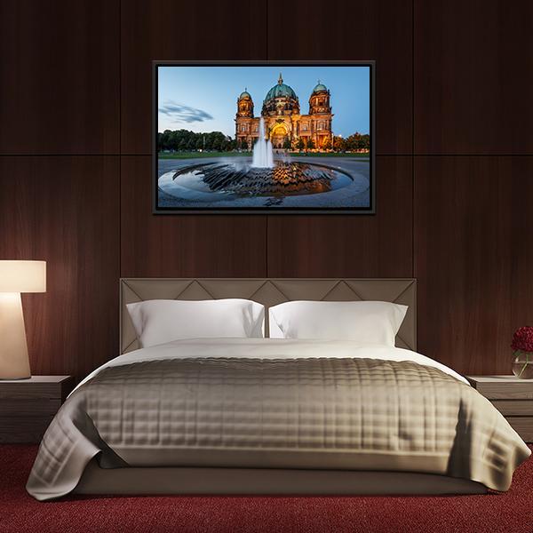 Berliner Dom & Fountain Panoramic Canvas Wall Art-1 Piece-36" x 12"-Tiaracle