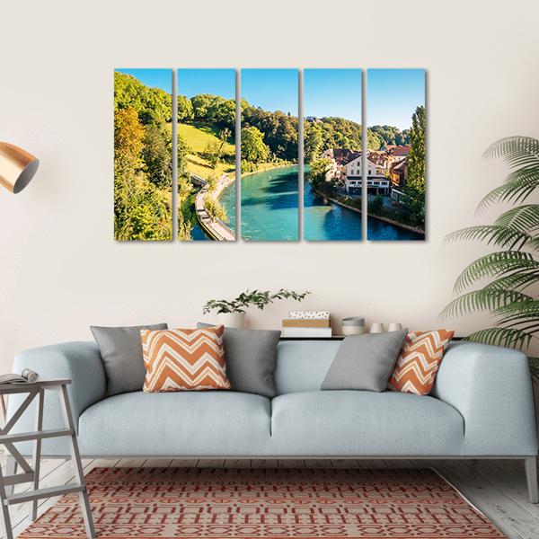 Bern Old Town Canvas Wall Art-5 Horizontal-Gallery Wrap-22" x 12"-Tiaracle