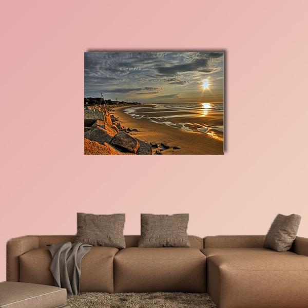 Biddeford Pool At Sunrise Canvas Wall Art-1 Piece-Gallery Wrap-36" x 24"-Tiaracle