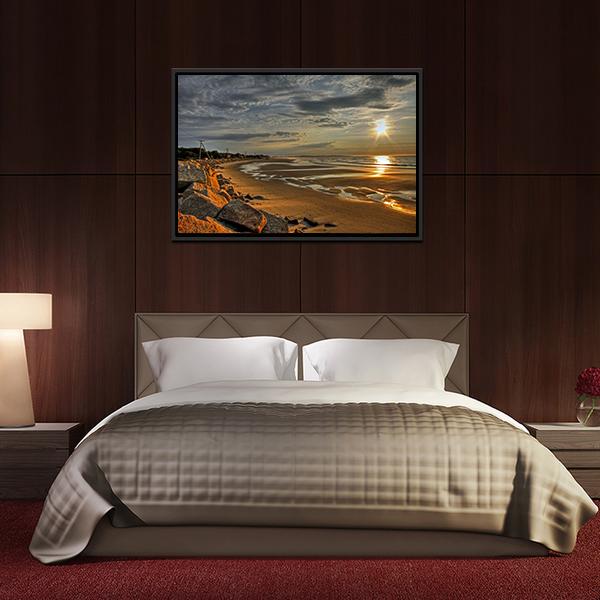 Biddeford Pool At Sunrise Canvas Wall Art-5 Horizontal-Gallery Wrap-22" x 12"-Tiaracle