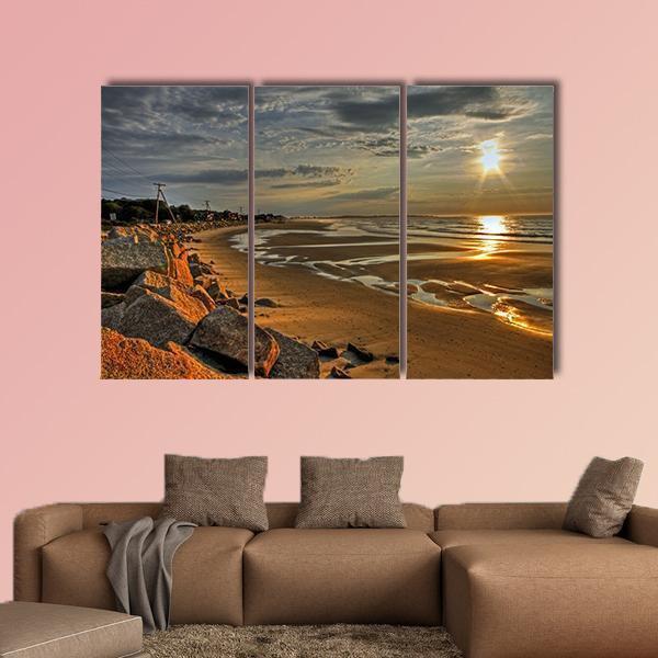 Biddeford Pool At Sunrise Canvas Wall Art-3 Horizontal-Gallery Wrap-37" x 24"-Tiaracle