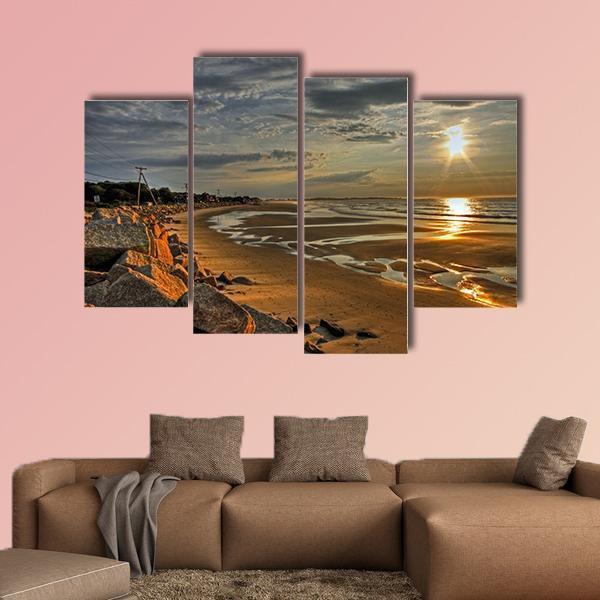 Biddeford Pool At Sunrise Canvas Wall Art-4 Pop-Gallery Wrap-50" x 32"-Tiaracle