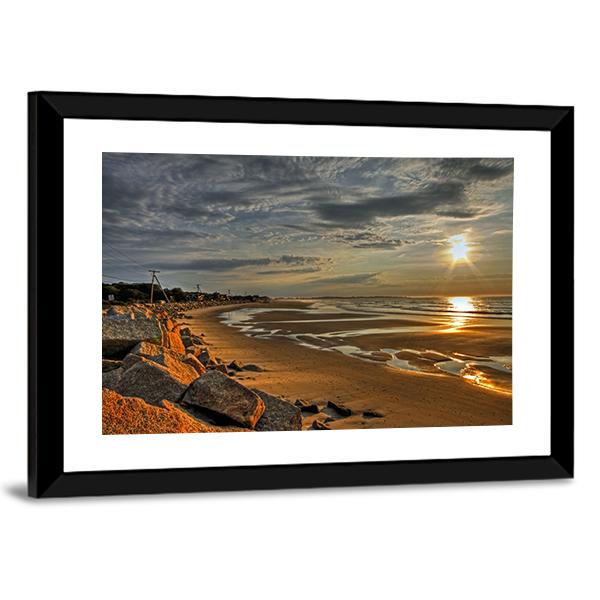 Biddeford Pool At Sunrise Canvas Wall Art-3 Horizontal-Gallery Wrap-25" x 16"-Tiaracle