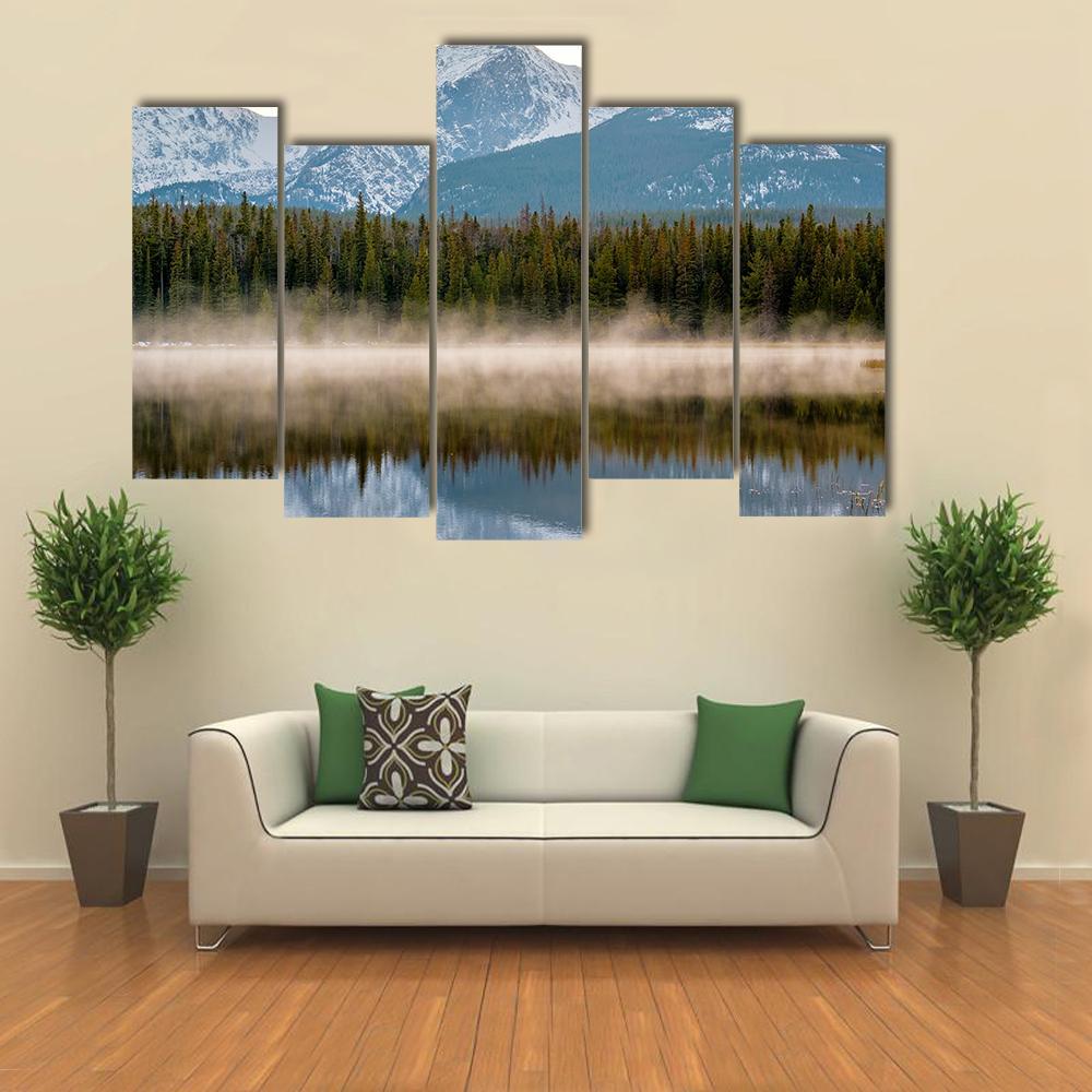 Bierstadt Lake Canvas Wall Art-5 Pop-Gallery Wrap-47" x 32"-Tiaracle