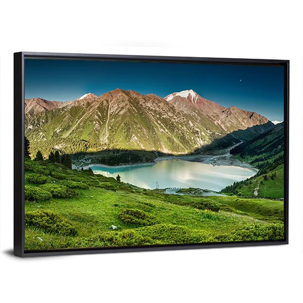 Big Almaty Lake Panoramic Canvas Wall Art-1 Piece-36" x 12"-Tiaracle