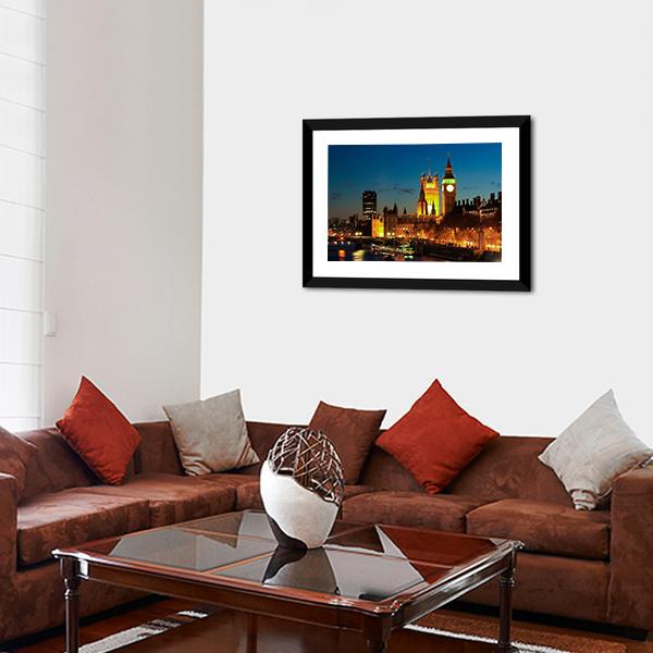 Big Ben Clock Tower Canvas Wall Art-5 Horizontal-Gallery Wrap-22" x 12"-Tiaracle