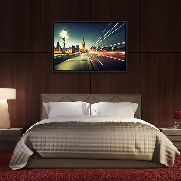 Big Ben From Westminster Bridge Canvas Wall Art-3 Horizontal-Gallery Wrap-25" x 16"-Tiaracle