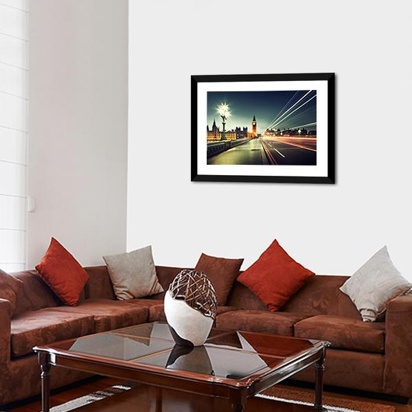 Big Ben From Westminster Bridge Canvas Wall Art-3 Horizontal-Gallery Wrap-25" x 16"-Tiaracle