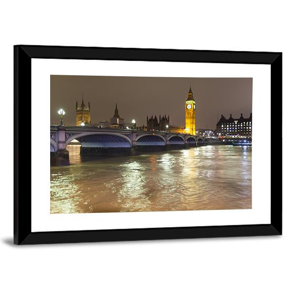 Big Ben In London Panoramic Canvas Wall Art-1 Piece-36" x 12"-Tiaracle