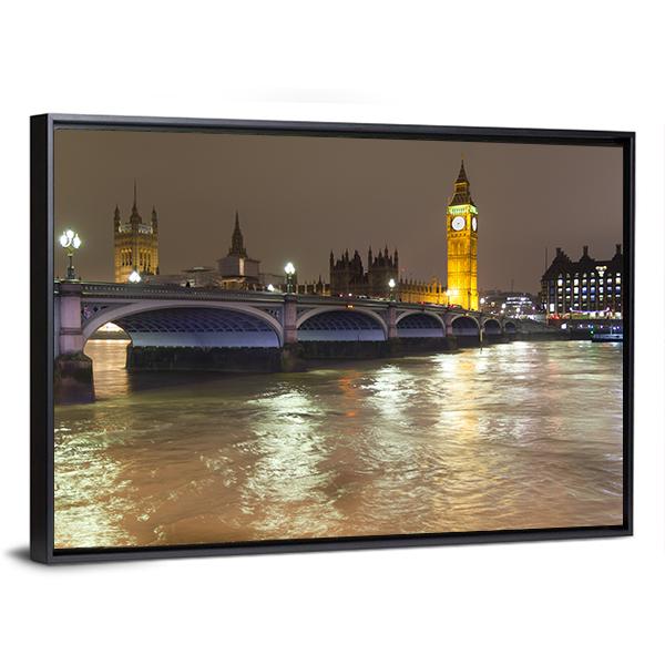 Big Ben In London Panoramic Canvas Wall Art-1 Piece-36" x 12"-Tiaracle