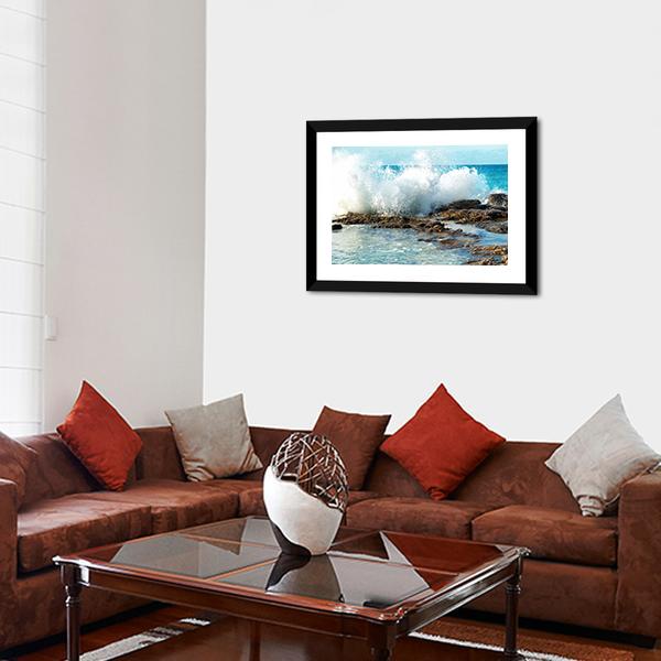 Big Breaking Waves Canvas Wall Art-3 Horizontal-Gallery Wrap-25" x 16"-Tiaracle