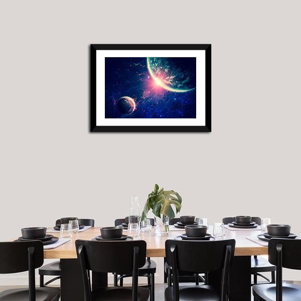 Beautiful Space Background Canvas Wall Art-3 Horizontal-Gallery Wrap-25" x 16"-Tiaracle