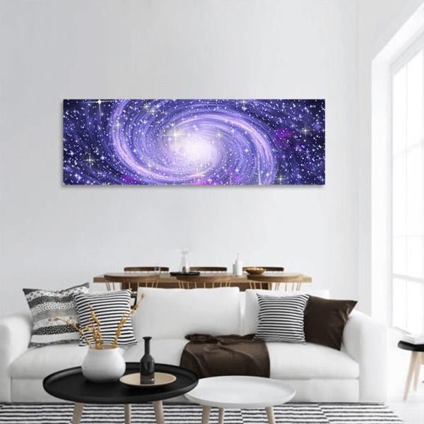 Big Spiral Galaxy Panoramic Canvas Wall Art-1 Piece-36" x 12"-Tiaracle