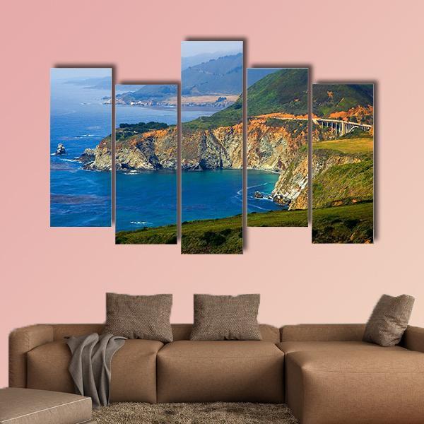 Big Sur California Coast Canvas Wall Art-5 Pop-Gallery Wrap-47" x 32"-Tiaracle