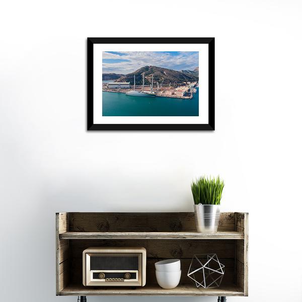 Biggest Sailing Yacht Spain Canvas Wall Art-1 Piece-Framed Print-20" x 16"-Tiaracle