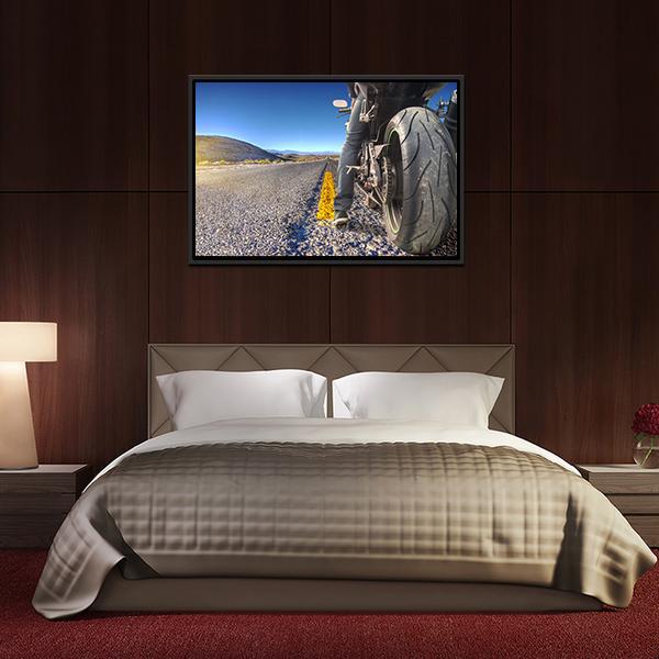Bike On Road Canvas Wall Art-3 Horizontal-Gallery Wrap-25" x 16"-Tiaracle