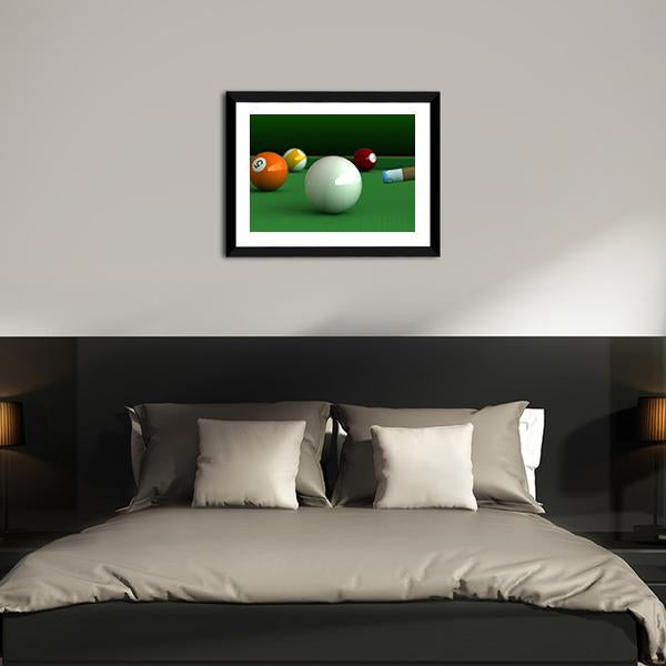 Billiard Balls And Table Panoramic Canvas Wall Art-1 Piece-36" x 12"-Tiaracle