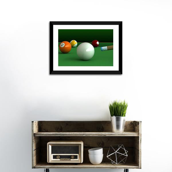 Billiard Balls And Table Panoramic Canvas Wall Art-1 Piece-36" x 12"-Tiaracle