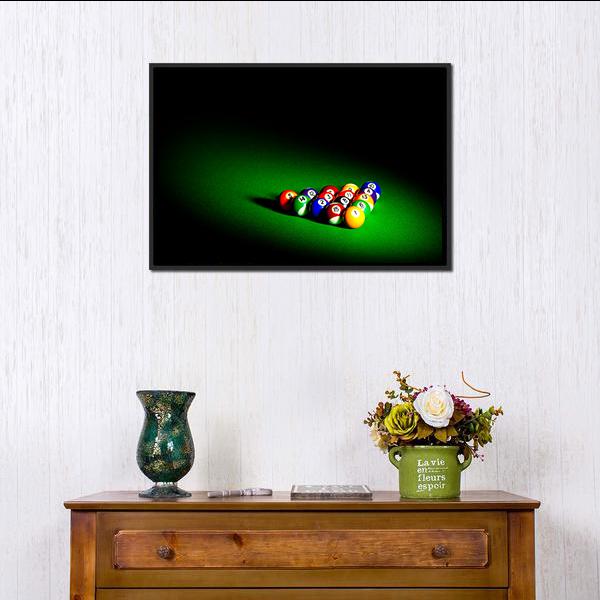 Billiard Balls Under Light Panoramic Canvas Wall Art-1 Piece-36" x 12"-Tiaracle