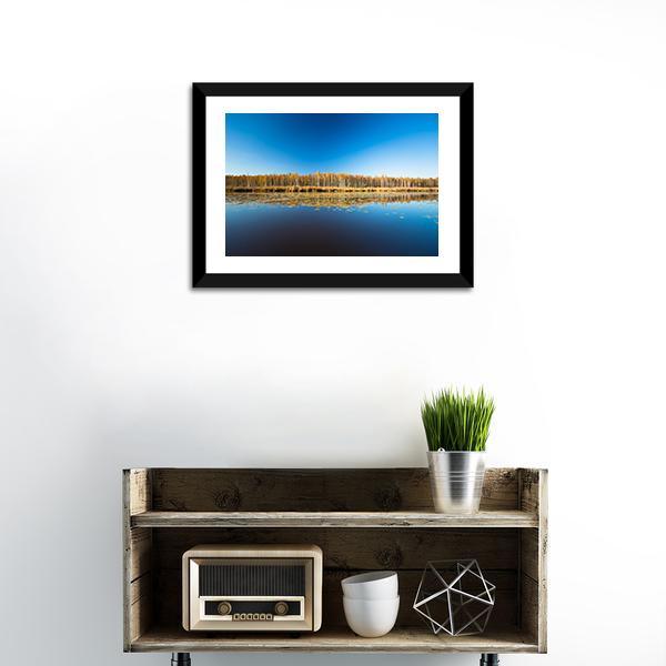 Birch Forest & Lake Canvas Wall Art-1 Piece-Framed Print-20" x 16"-Tiaracle