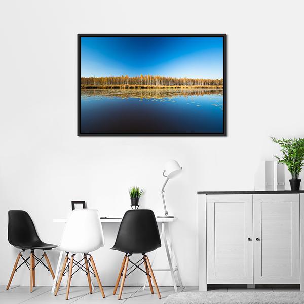 Birch Forest & Lake Canvas Wall Art-3 Horizontal-Gallery Wrap-25" x 16"-Tiaracle