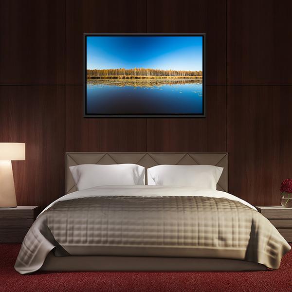 Birch Forest & Lake Canvas Wall Art-3 Horizontal-Gallery Wrap-25" x 16"-Tiaracle